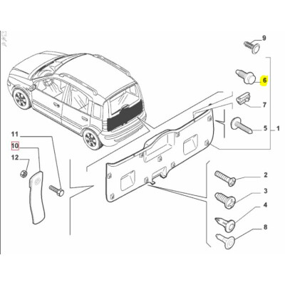 Original Fiat Lancia Clip Befestigung Heckklappe Zierleiste Verkleidung 46410400