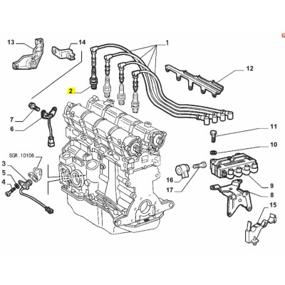 Original Fiat Brava Bravo Doblo Lancia Y 1,6 1,8 NGK Zündkerze Zündung 46472021